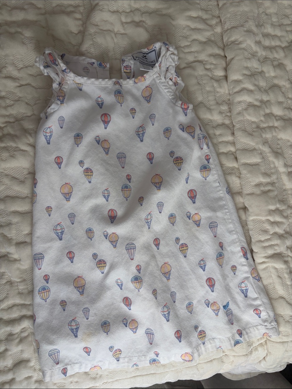 Girls White Hot Air Balloon Nightgown - Pastel Print